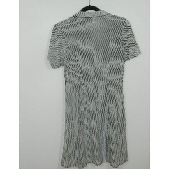 Tender Loving Care by HVN Dress Size 4 Silk Black White‎ Heart Print Button Up - Picture 7 of 12